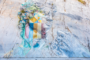 The famous David murales by Kobra inspired by Michelangelo. Str