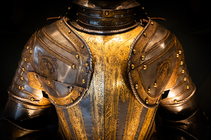 Antique armour. Concept for security safety and fantasy.