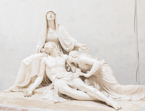 Possagno Italy: Antonio Canova sculpture  Lamentation over the