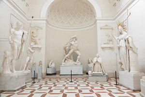 Possagno Italy - Antonio Canova Museum. Gallery interior with a