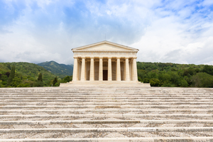 Possagno Italy. Temple of Antonio Canova with classical colonna