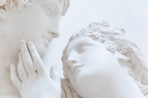 Possagno Italy: Venus and Adonis work by Antonio Canova 1794 
