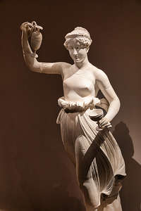 Classical art museum interior white marble statues nobody