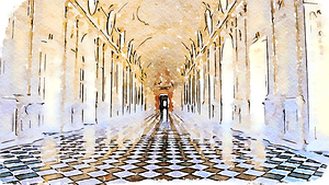 Creative illustration of Reggia di Venaria Reale gallery - Italy