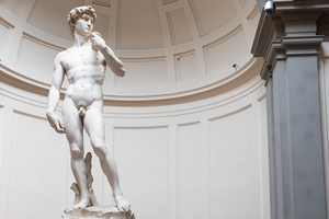 David sculpture by Michelangelo Buonarroti - 1501. The masterpiece of the Renaissance Art