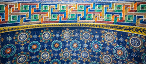 Historic byzantine mosaic in Saint Vitale Basilica Ravenna Ita