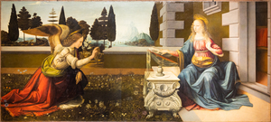 Leonardo Da Vinci Annunciation 1475 - oil on wood