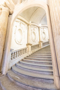 Turin Italy - Circa January 2022: luxury marble staircase. Anti