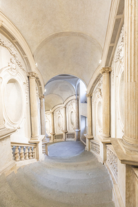 Turin Italy - Circa January 2022: luxury marble staircase. Anti