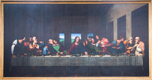 The painting of Last Supper in Turin Duomo after Leonardo da Vin