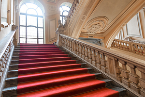 Turin Italy - Palazzo Barolo staircase. Luxury palace with old 