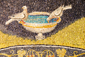 Ravenna Italy. Galla Placidia Mausoleum interior. Ancient mosai