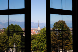 Turin - Italy - Urban skyline with Mole Antonelliana building b