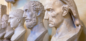 Classic statues perspective in Vatican Museum Vatican City Rom