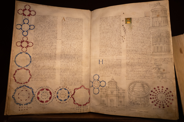 Antique manuscript document with architectural studies by Giorgi by Paolo Modena