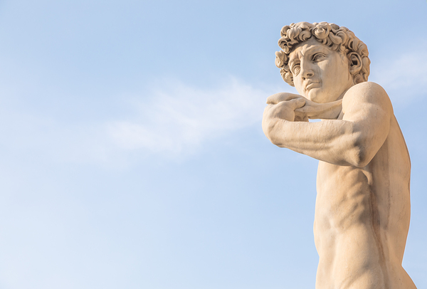 Italy Florence. David by Michelangelo antique marble sculpture Print