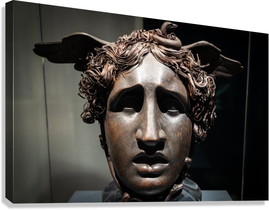 Head of Medusa by sculptor Antonio Canova 1799 bronze and cop Canvas Print
