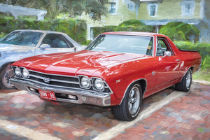 1969 Red Chevrolet El Camino SS 396 X 4