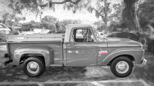 1965 Orange Ford F100 Step-side Custom Cab X 4