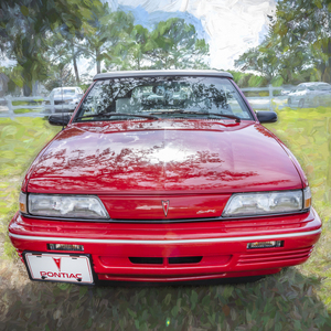 1993 Red Pontiac Sunbird SE Convertible X 3