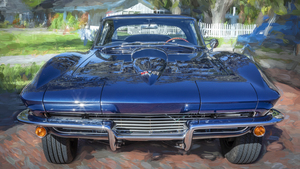 1963 Blue Chevy Corvette Convertible X 9