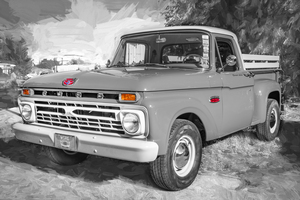 1965 Orange Ford F100 Step-side Custom Cab X 1