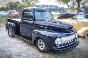 1951 Dark Blue Ford Pick Up Truck F100 X 5