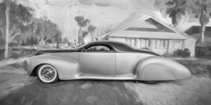  1938 Silver Lincoln Zephyr 3 Window Coupe X 2