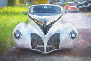  1938 Silver Lincoln Zephyr 3 Window Coupe X 7