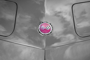 1976 Burgundy Chevrolet Corvette Hood Emblem C3 X 4
