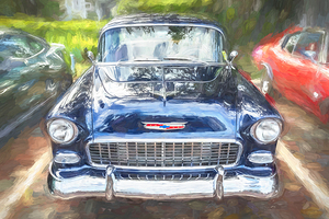 1955 Dark Blue Chevrolet Bel Air X 3