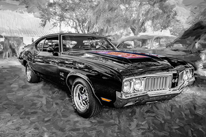 1970 Black Oldsmobile 442 W30 X 2