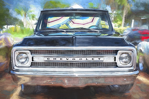 1969 Black Chevrolet C10 Pick Up Truck X1 4