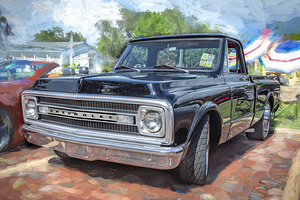 1969 Black Chevrolet C10 Pick Up Truck X1 1