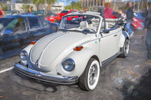  1974 White Volkswagen Beetle Convertible VW Bug X102