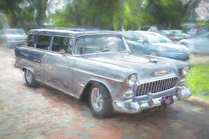 1955 Gray Chevrolet Bel Air Station Wagon X2 8