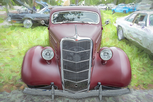 1935 Red Ford Hot Rod 5 Window Coupe X1 3