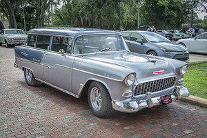 1955 Gray Chevrolet Bel Air Station Wagon X2 4