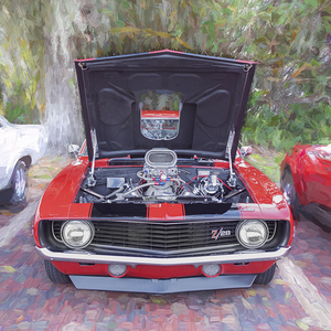 1969 Red Camaro Z28 X4 4
