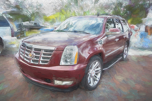 2008 Maroon Cadillac Escalade ESV Platinum X1 9