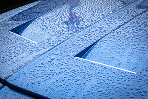 1969 Blue Camaro Hood Rain Drops X2 1