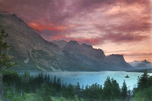 Wild Goose Island Saint Mary Lake in Glacier National Park X100