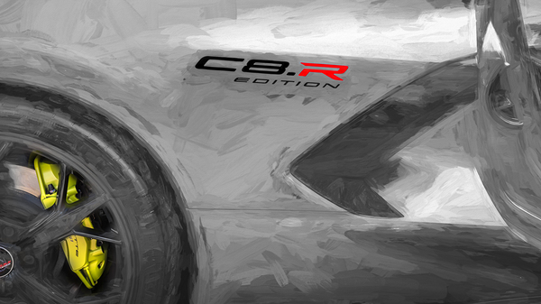 2023 Silver R Corvette Stingray C8 X 3 Print