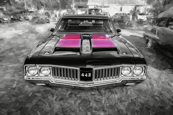 1970 Black Oldsmobile 442 W30 X 11 Print