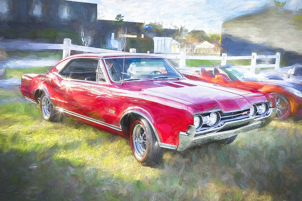 1967 Red Oldsmobile 442 X 5 Print