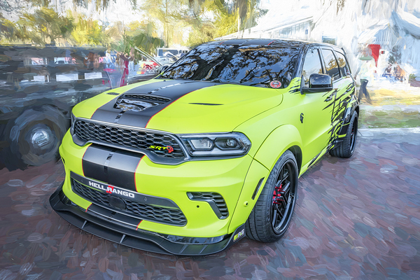 2021 Green Dodge Durango Hellcat SRT X 4 Print