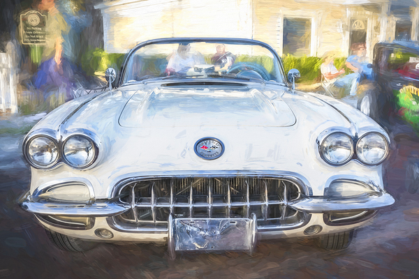 1958 White Corvette C1 X 11 Print