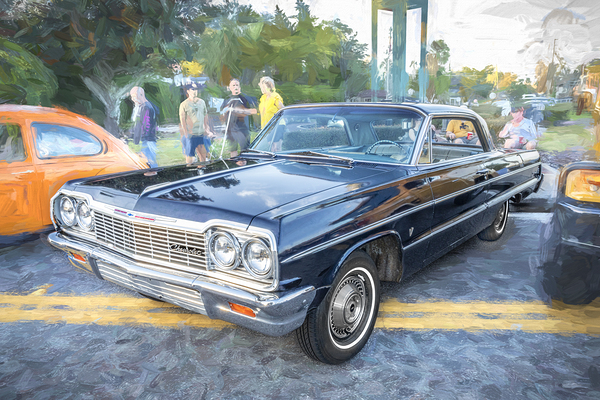 1964 Blue Chevrolet Impala X 4 Print