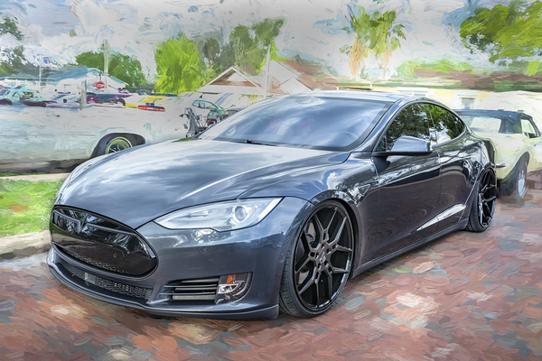 2015 Grey Tesla Model S P85D X 4 Print
