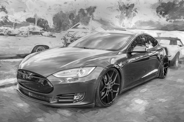 2015 Grey Tesla Model S P85D X 8 Print